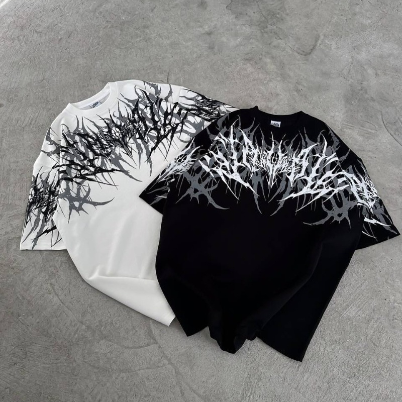 Streetwear Brand Fonts - Футболка унисекс оверсайз в стиле Y2K
